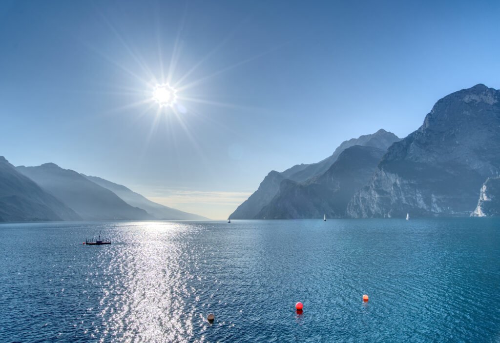 Beautiful shot of Lago di Garda, Garda Lake in Northern Italy