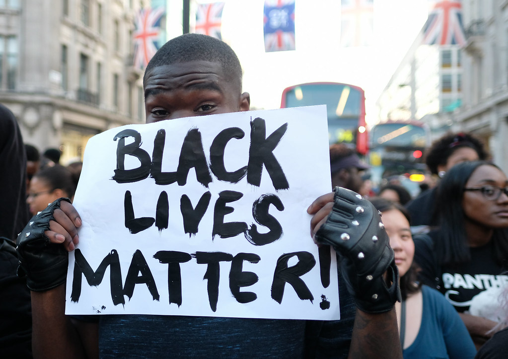 Black Lives Matter - Protesters at London's Oxford Circus - 8 July 2016.