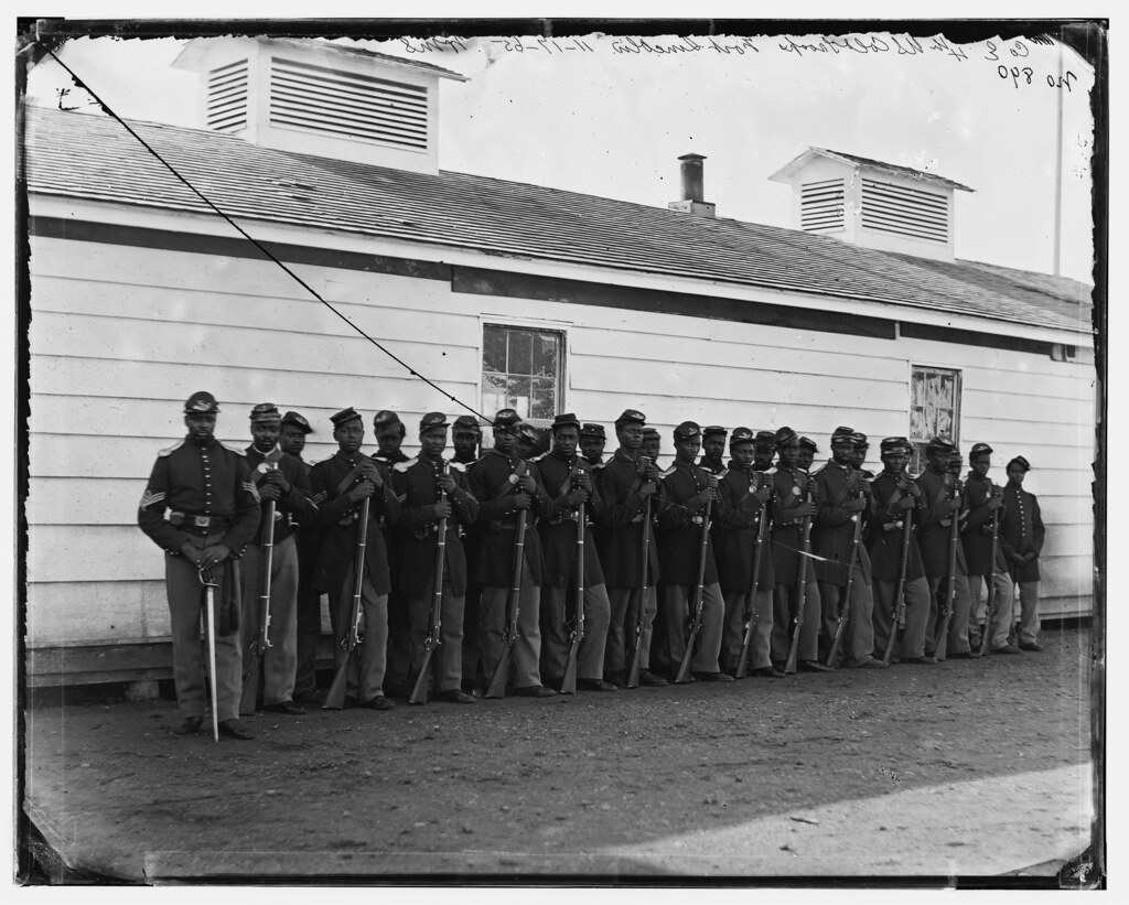 Company E, 4th U.S. Colored Infantry at Ft. Lincoln: 1865 ca.