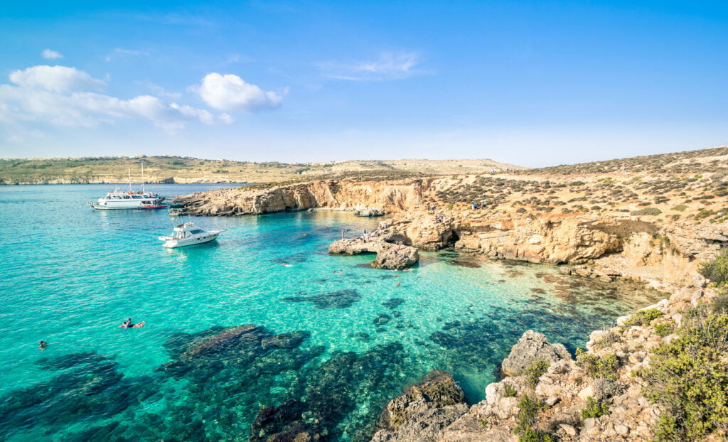 The world famous Blue Lagoon in Comino island